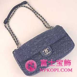 シャネルスーパーコピー　2012年春夏新作 カメリア柄デニムチェーンバッグ(M) デニムブルー　　A66901AAZE　　
